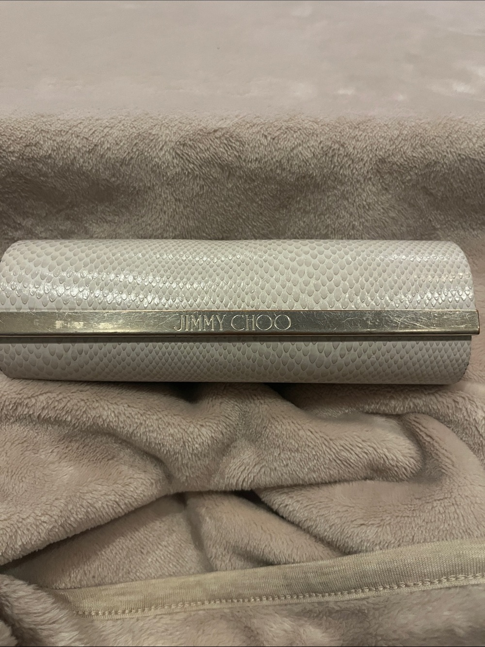 Jimmy Choo Snake-Embossed Glasses Case